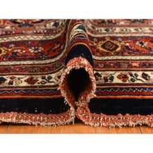 Load image into Gallery viewer, 12&#39;6&quot;x20&#39;1&quot; Midnight Blue, Antique Persian Bijar, Densley Woven with Fine Wool, Good Condition, Repetitive All Over Tribal Guls Design, Hand Knotted, Oversized, Oriental Rug FWR469632