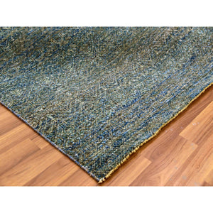 8'1"x10'1" Hunter Forest Green, Borderless Hand Knotted, Diamond Shape Repetitive Design, Kohinoor Herat, Soft To The Touch, All Wool, Oriental Rug FWR477990