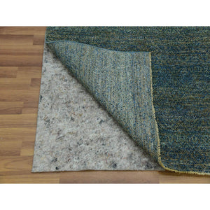 8'1"x10'1" Moss Forest Green, Diamond Shape Repetitive Design, Borderless Hand Knotted, Kohinoor Herat, 100% Wool, Tone on Tone, Oriental Rug FWR477996