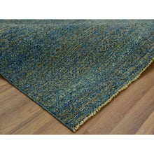 Load image into Gallery viewer, 8&#39;1&quot;x10&#39;1&quot; Moss Forest Green, Diamond Shape Repetitive Design, Borderless Hand Knotted, Kohinoor Herat, 100% Wool, Tone on Tone, Oriental Rug FWR477996