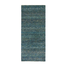 Load image into Gallery viewer, 2&#39;6&quot;x6&#39; Juniper Forest Green, 100% Plush Wool, Tone on Tone, Hand Knotted, Kohinoor Herat Small Geometric Repetitive Design, Runner Oriental Rug FWR478002