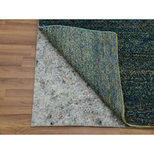 Load image into Gallery viewer, 2&#39;6&quot;x6&#39; Juniper Forest Green, 100% Plush Wool, Tone on Tone, Hand Knotted, Kohinoor Herat Small Geometric Repetitive Design, Runner Oriental Rug FWR478002