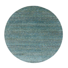 Load image into Gallery viewer, 8&#39;x8&#39; Sacramento Green, Kohinoor Herat, 100% Wool, Diamond Shape Repetitive Design, Borderless Hand Knotted, Tone on Tone, Round Oriental Rug FWR478044