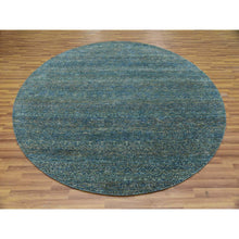 Load image into Gallery viewer, 8&#39;x8&#39; Sacramento Green, Kohinoor Herat, 100% Wool, Diamond Shape Repetitive Design, Borderless Hand Knotted, Tone on Tone, Round Oriental Rug FWR478044