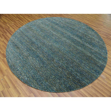 Load image into Gallery viewer, 8&#39;x8&#39; Sacramento Green, Kohinoor Herat, 100% Wool, Diamond Shape Repetitive Design, Borderless Hand Knotted, Tone on Tone, Round Oriental Rug FWR478044