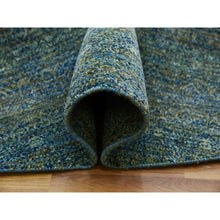 Load image into Gallery viewer, 8&#39;x8&#39; Sacramento Green, Kohinoor Herat, 100% Wool, Diamond Shape Repetitive Design, Borderless Hand Knotted, Tone on Tone, Round Oriental Rug FWR478044