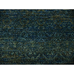 8'x8' Sacramento Green, Kohinoor Herat, 100% Wool, Diamond Shape Repetitive Design, Borderless Hand Knotted, Tone on Tone, Round Oriental Rug FWR478044