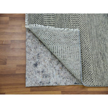 Load image into Gallery viewer, 2&#39;5&quot;x28&#39; Cloud Gray, Natural Undyed Wool, Modern Grass Design, Hand Knotted, XL Runner Tone on Tone, Oriental Rug FWR478200