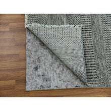 Load image into Gallery viewer, 2&#39;7&quot;x22&#39;1&quot; Stone Eagle Gray, Modern Tone on Tone Grass Organic Undyed Wool Design, Hand Knotted, XL Runner Oriental Rug FWR478212