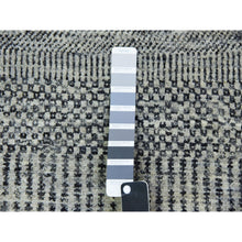 Load image into Gallery viewer, 2&#39;8&quot;x20&#39; Owl Gray, Hand Knotted, Tone on Tone, Modern Grass Design, XL Runner 100% Undyed Wool Oriental Rug FWR478218