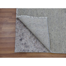 Load image into Gallery viewer, 2&#39;7&quot;x32&#39;1&quot; Silver Chalice with Mix Of Moon Mist Gray, Modern Grass Design, Tone on Tone, Organic Undyed Wool, Hand Knotted, XL Runner Oriental Rug FWR478308