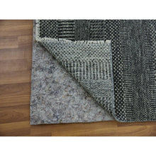 Load image into Gallery viewer, 2&#39;7&quot;x26&#39;2&quot; Pantone Gray, Hand knotted Tone on Tone, Undyed 100% Wool, XL Runner Grass Design, Oriental Rug FWR478386