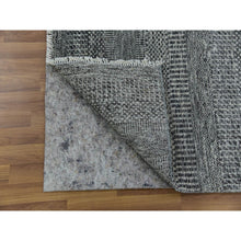 Load image into Gallery viewer, 2&#39;7&quot;x20&#39; Cloudburst Gray, Modern Grass Design, Undyed 100% Wool, Hand Knotted, XL Runner Oriental Tone on Tone Rug FWR478392