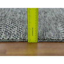 Load image into Gallery viewer, 2&#39;7&quot;x20&#39; Cloudburst Gray, Modern Grass Design, Undyed 100% Wool, Hand Knotted, XL Runner Oriental Tone on Tone Rug FWR478392