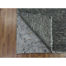 Load image into Gallery viewer, 2&#39;5&quot;x32&#39;3&quot; Oyster Mushroom Gray, Hand Knotted, Undyed 100% Wool, Modern Grass Design, Tone on Tone, Oriental XL Runner Rug FWR478416