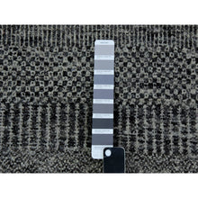 Load image into Gallery viewer, 2&#39;5&quot;x32&#39;3&quot; Oyster Mushroom Gray, Hand Knotted, Undyed 100% Wool, Modern Grass Design, Tone on Tone, Oriental XL Runner Rug FWR478416