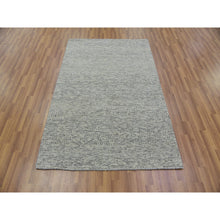 Load image into Gallery viewer, 4&#39;x6&#39;2&quot; Elephant Skin Gray, Hand Knotted, Tone on Tone, Modern Grass Design, Natural Undyed Wool, Oriental Rug FWR478464