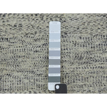 Load image into Gallery viewer, 4&#39;x6&#39;2&quot; Elephant Skin Gray, Hand Knotted, Tone on Tone, Modern Grass Design, Natural Undyed Wool, Oriental Rug FWR478464