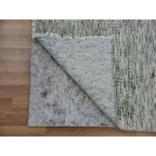 Load image into Gallery viewer, 2&#39;5&quot;x29&#39;7&quot; Heather and Camouflage Gray, Undyed Organic Wool Grass Design, Tone on Tone, Hand Knotted XL Runner Oriental Rug FWR478506