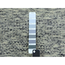 Load image into Gallery viewer, 2&#39;5&quot;x29&#39;7&quot; Heather and Camouflage Gray, Undyed Organic Wool Grass Design, Tone on Tone, Hand Knotted XL Runner Oriental Rug FWR478506