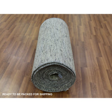 Load image into Gallery viewer, 2&#39;5&quot;x29&#39;7&quot; Heather and Camouflage Gray, Undyed Organic Wool Grass Design, Tone on Tone, Hand Knotted XL Runner Oriental Rug FWR478506