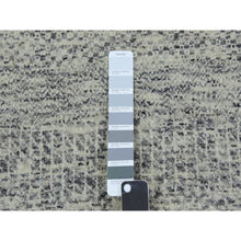 Load image into Gallery viewer, 2&#39;5&quot;x22&#39;4&quot; Misty Gray, Hand Knotted Modern Grass Design, Undyed Tone on Tone XL Runner, 100% Wool, Oriental Rug FWR478518