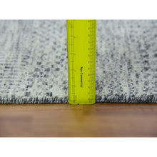 Load image into Gallery viewer, 2&#39;5&quot;x22&#39;4&quot; Misty Gray, Hand Knotted Modern Grass Design, Undyed Tone on Tone XL Runner, 100% Wool, Oriental Rug FWR478518