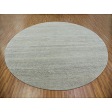 Load image into Gallery viewer, 11&#39;x11&#39; Rustic Gray, Modern Grass Organic Undyed Wool Design, Round Hand Knotted, Tone on Tone, Round Oriental Rug FWR478524