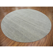 Load image into Gallery viewer, 11&#39;x11&#39; Rustic Gray, Modern Grass Organic Undyed Wool Design, Round Hand Knotted, Tone on Tone, Round Oriental Rug FWR478524