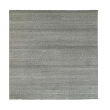 Load image into Gallery viewer, 12&#39;x12&#39; Best Gray, Tone On Tone, Modern Organic Undyed Wool Hand Knotted Grass Design, Square Oriental Rug FWR478530