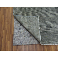 Load image into Gallery viewer, 12&#39;x12&#39; Best Gray, Tone On Tone, Modern Organic Undyed Wool Hand Knotted Grass Design, Square Oriental Rug FWR478530