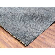 Load image into Gallery viewer, 12&#39;x12&#39; Krypton Gray, Tone on Tone, Soft and Shiny Undyed Wool, Hand Knotted, Bohemian Modern Grass Design, Square Oriental Rug FWR478596