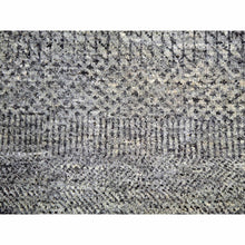 Load image into Gallery viewer, 12&#39;x12&#39; Krypton Gray, Tone on Tone, Soft and Shiny Undyed Wool, Hand Knotted, Bohemian Modern Grass Design, Square Oriental Rug FWR478596