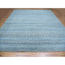 Load image into Gallery viewer, 12&#39;x12&#39; Sapphire Blue, Kohinoor Herat Small Geometric Repetitive Design, 100% Plush Wool, Hand Knotted, Square Oriental Rug FWR478608