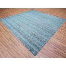 Load image into Gallery viewer, 12&#39;x12&#39; Sapphire Blue, Kohinoor Herat Small Geometric Repetitive Design, 100% Plush Wool, Hand Knotted, Square Oriental Rug FWR478608