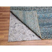 Load image into Gallery viewer, 12&#39;x12&#39; Sapphire Blue, Kohinoor Herat Small Geometric Repetitive Design, 100% Plush Wool, Hand Knotted, Square Oriental Rug FWR478608