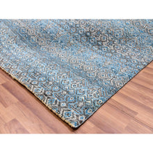 Load image into Gallery viewer, 12&#39;x12&#39; Sapphire Blue, Kohinoor Herat Small Geometric Repetitive Design, 100% Plush Wool, Hand Knotted, Square Oriental Rug FWR478608