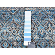 Load image into Gallery viewer, 12&#39;x12&#39; Sapphire Blue, Kohinoor Herat Small Geometric Repetitive Design, 100% Plush Wool, Hand Knotted, Square Oriental Rug FWR478608