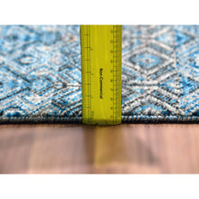 Load image into Gallery viewer, 12&#39;x12&#39; Sapphire Blue, Kohinoor Herat Small Geometric Repetitive Design, 100% Plush Wool, Hand Knotted, Square Oriental Rug FWR478608