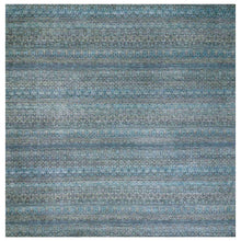 Load image into Gallery viewer, 12&#39;x12&#39; Celadon Blue, 100% Plush Wool, Hand Knotted, Kohinoor Herat Small Geometric Repetitive Design, Square Oriental Rug FWR478620