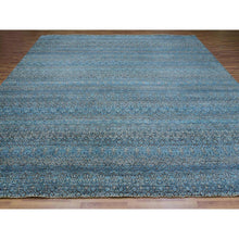 Load image into Gallery viewer, 12&#39;x12&#39; Celadon Blue, 100% Plush Wool, Hand Knotted, Kohinoor Herat Small Geometric Repetitive Design, Square Oriental Rug FWR478620