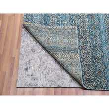 Load image into Gallery viewer, 12&#39;x12&#39; Celadon Blue, 100% Plush Wool, Hand Knotted, Kohinoor Herat Small Geometric Repetitive Design, Square Oriental Rug FWR478620