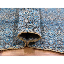 Load image into Gallery viewer, 12&#39;x12&#39; Celadon Blue, 100% Plush Wool, Hand Knotted, Kohinoor Herat Small Geometric Repetitive Design, Square Oriental Rug FWR478620