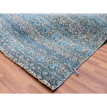 Load image into Gallery viewer, 12&#39;x12&#39; Celadon Blue, 100% Plush Wool, Hand Knotted, Kohinoor Herat Small Geometric Repetitive Design, Square Oriental Rug FWR478620