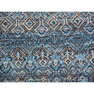 12'x12' Celadon Blue, 100% Plush Wool, Hand Knotted, Kohinoor Herat Small Geometric Repetitive Design, Square Oriental Rug FWR478620