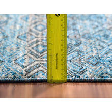 Load image into Gallery viewer, 12&#39;x12&#39; Celadon Blue, 100% Plush Wool, Hand Knotted, Kohinoor Herat Small Geometric Repetitive Design, Square Oriental Rug FWR478620