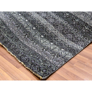 12'x12' Peppercorn Gray, Hand Knotted, Tone On Tone, Kohinoor Herat Small Geometric Repetitive Design, Extra Soft Wool, Square Oriental Rug FWR478632