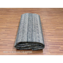 Load image into Gallery viewer, 12&#39;x12&#39; Peppercorn Gray, Hand Knotted, Tone On Tone, Kohinoor Herat Small Geometric Repetitive Design, Extra Soft Wool, Square Oriental Rug FWR478632