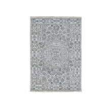 Load image into Gallery viewer, 4&#39;1&quot;x6&#39;2&quot; Cascading White, Mamluk Design, Tone on Tone, Undyed Luxurious Wool, Hand Knotted, Oriental Rug FWR478836