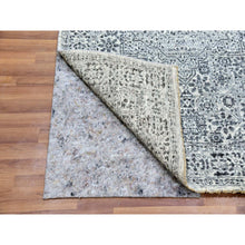 Load image into Gallery viewer, 4&#39;1&quot;x6&#39;2&quot; Cascading White, Mamluk Design, Tone on Tone, Undyed Luxurious Wool, Hand Knotted, Oriental Rug FWR478836